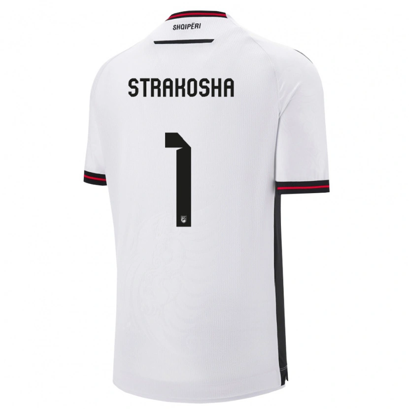 Danxen Kid Albania Thomas Strakosha #1 White Black Away Jersey 26-28 T-Shirt