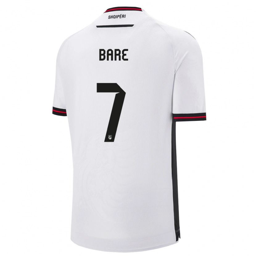 Danxen Kid Albania Keidi Bare #7 White Black Away Jersey 26-28 T-Shirt