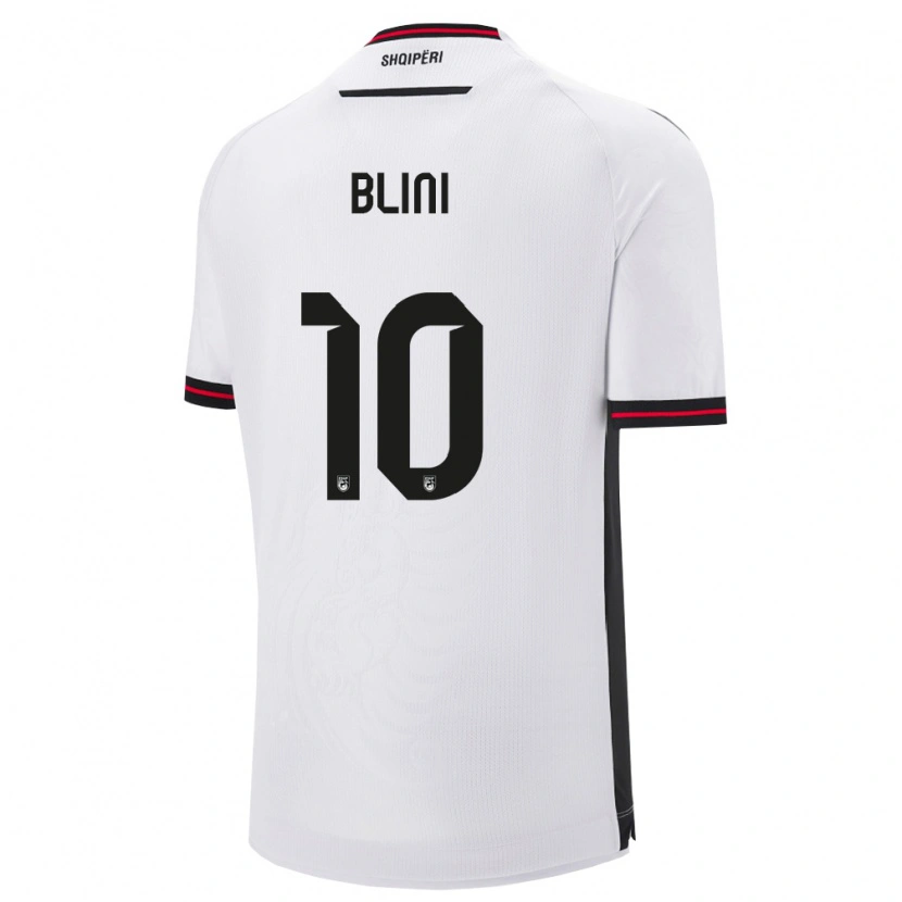 Danxen Kid Albania Oliver Blini #10 White Black Away Jersey 26-28 T-Shirt