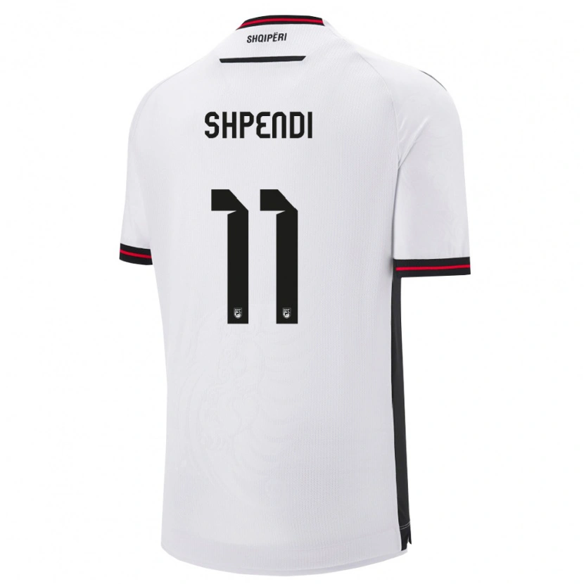Danxen Kid Albania Stiven Shpendi #11 White Black Away Jersey 26-28 T-Shirt