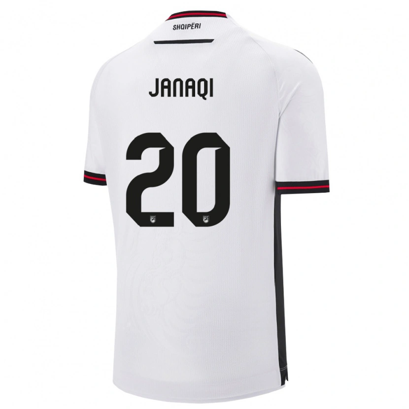 Danxen Kid Albania Dejvid Janaqi #20 White Black Away Jersey 26-28 T-Shirt