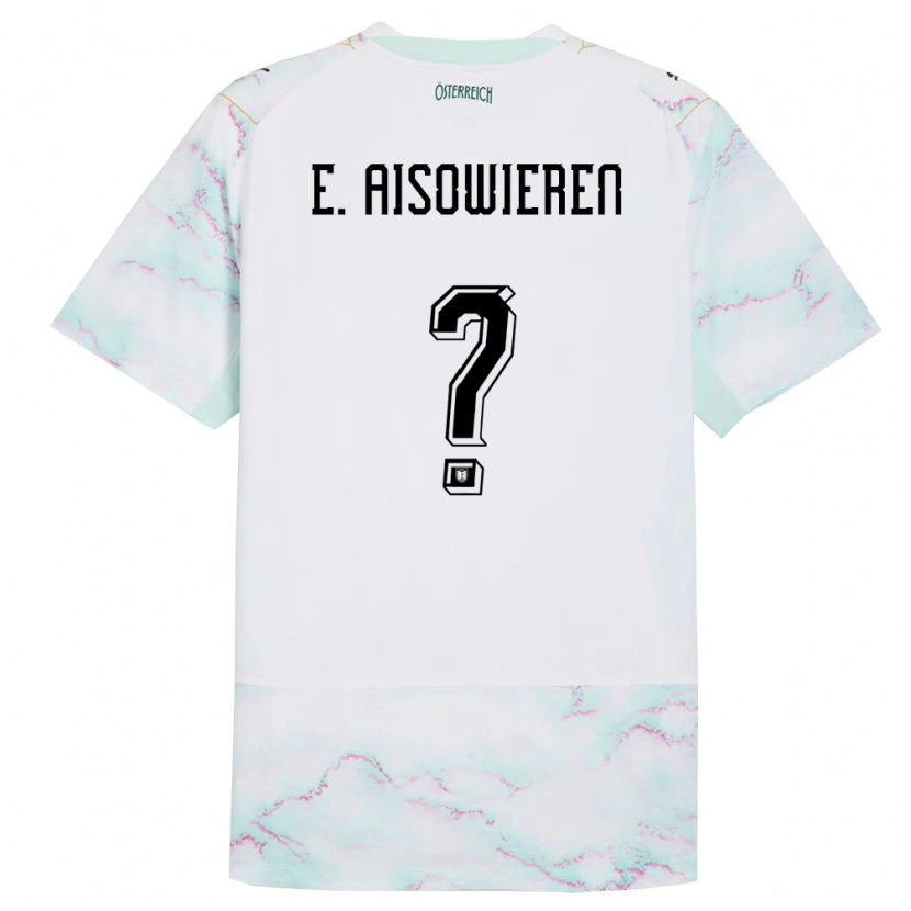 Danxen Kid Austria Evan Eghosa Aisowieren #0 White Green Gold Away Jersey 26-28 T-Shirt