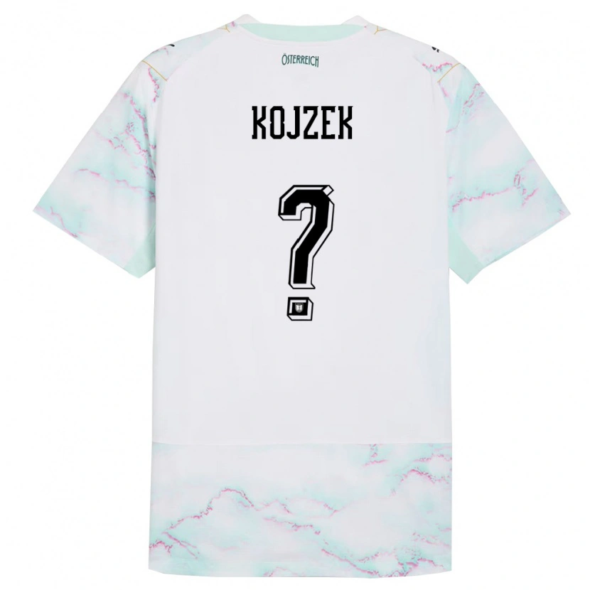 Danxen Kid Austria Erik Kojzek #0 White Green Gold Away Jersey 26-28 T-Shirt