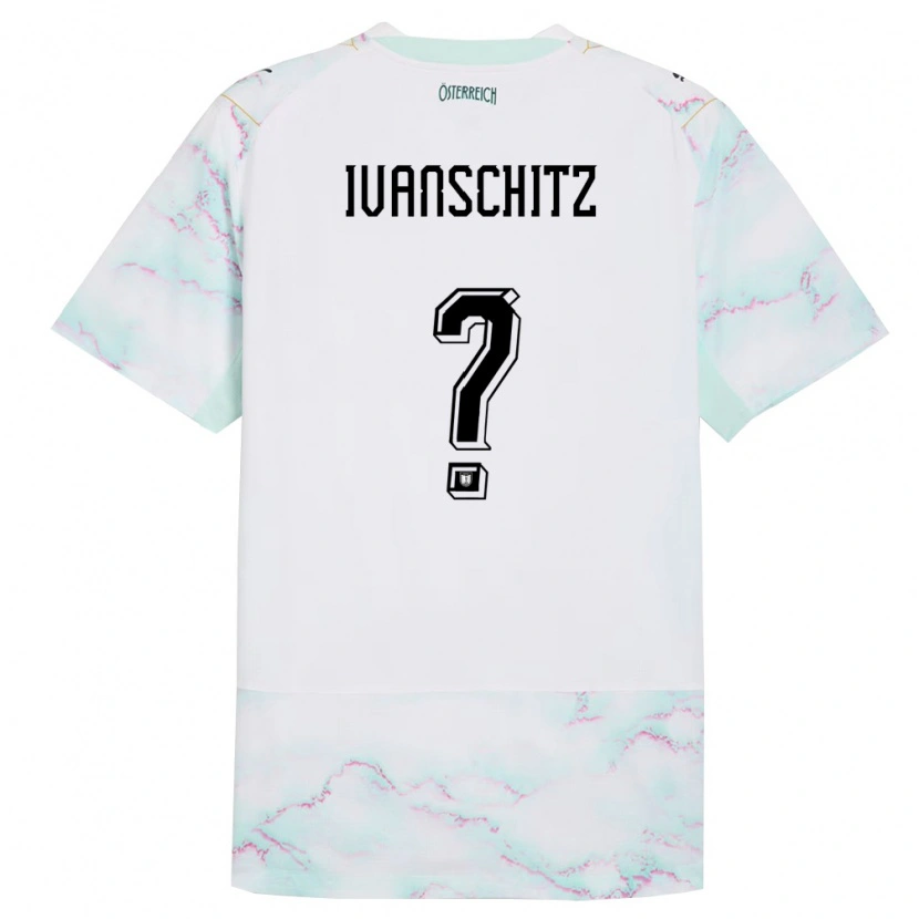 Danxen Kid Austria Ilia Ivanschitz #0 White Green Gold Away Jersey 26-28 T-Shirt