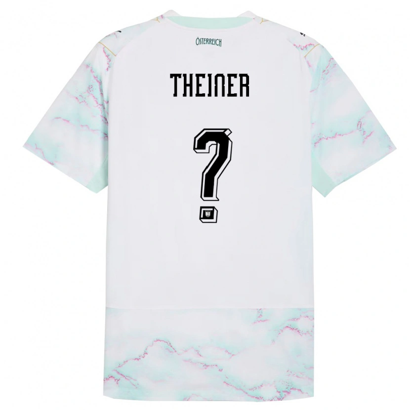 Danxen Kid Austria Mario Theiner #0 White Green Gold Away Jersey 26-28 T-Shirt