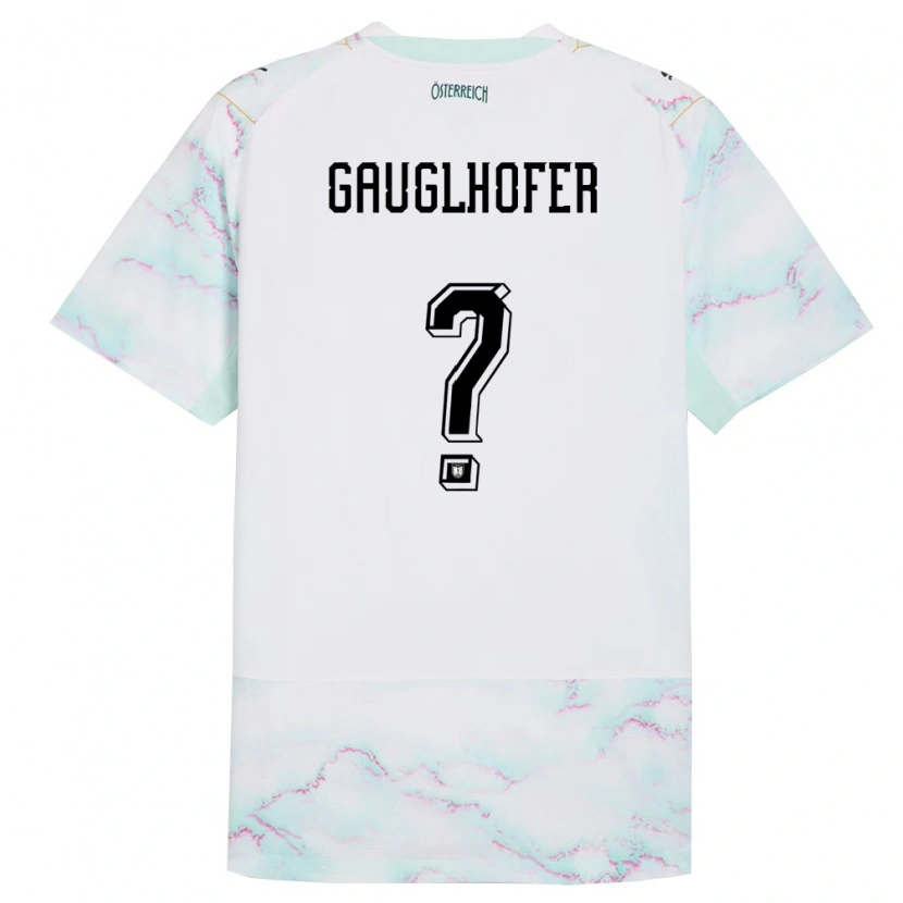 Danxen Kid Austria Jakob Gauglhofer #0 White Green Gold Away Jersey 26-28 T-Shirt