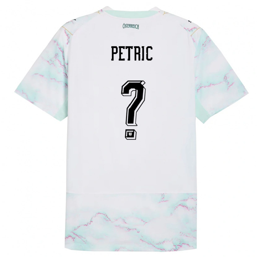 Danxen Kid Austria Nenad Petric #0 White Green Gold Away Jersey 26-28 T-Shirt
