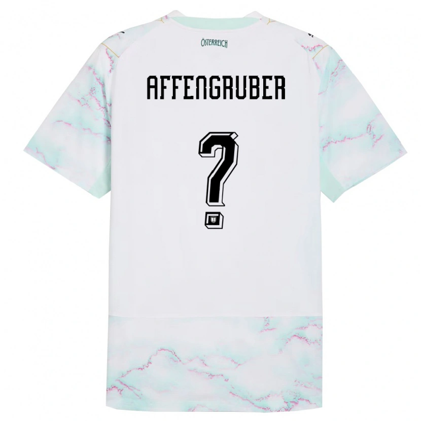 Danxen Kid Austria David Affengruber #0 White Green Gold Away Jersey 26-28 T-Shirt