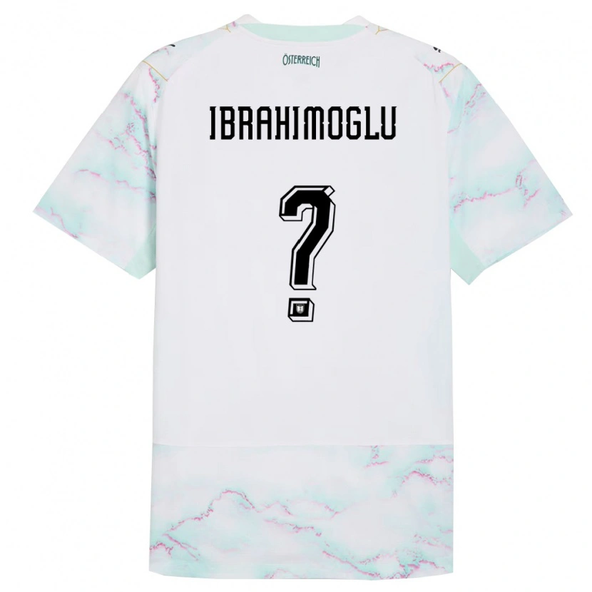 Danxen Kid Austria Mücahit Ibrahimoglu #0 White Green Gold Away Jersey 26-28 T-Shirt