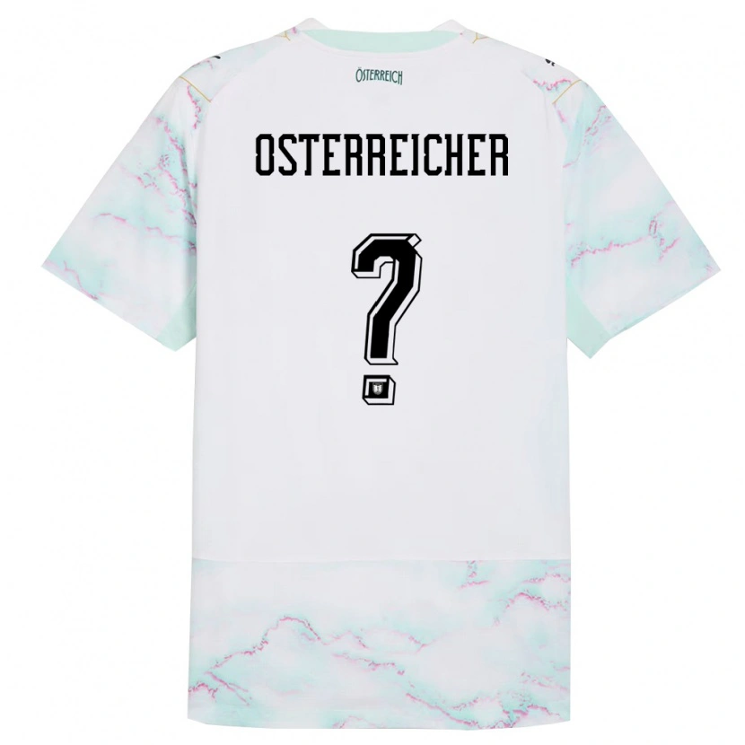 Danxen Kid Austria Marijan Österreicher #0 White Green Gold Away Jersey 26-28 T-Shirt