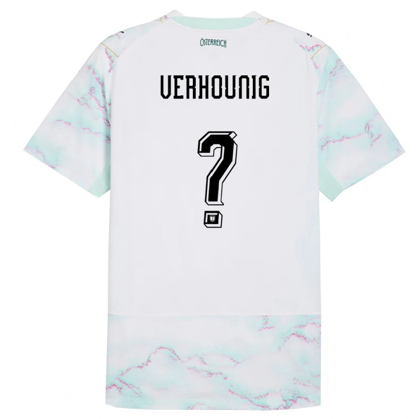 Danxen Kid Austria Phillip Verhounig #0 White Green Gold Away Jersey 26-28 T-Shirt