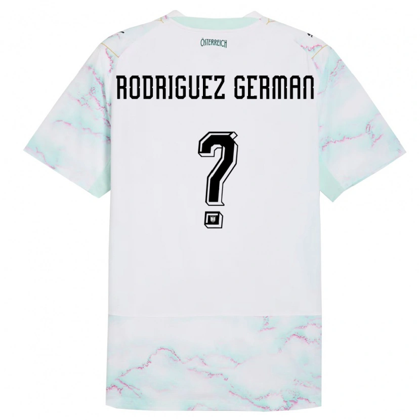 Danxen Kid Austria Ryan Rodriguez German #0 White Green Gold Away Jersey 26-28 T-Shirt