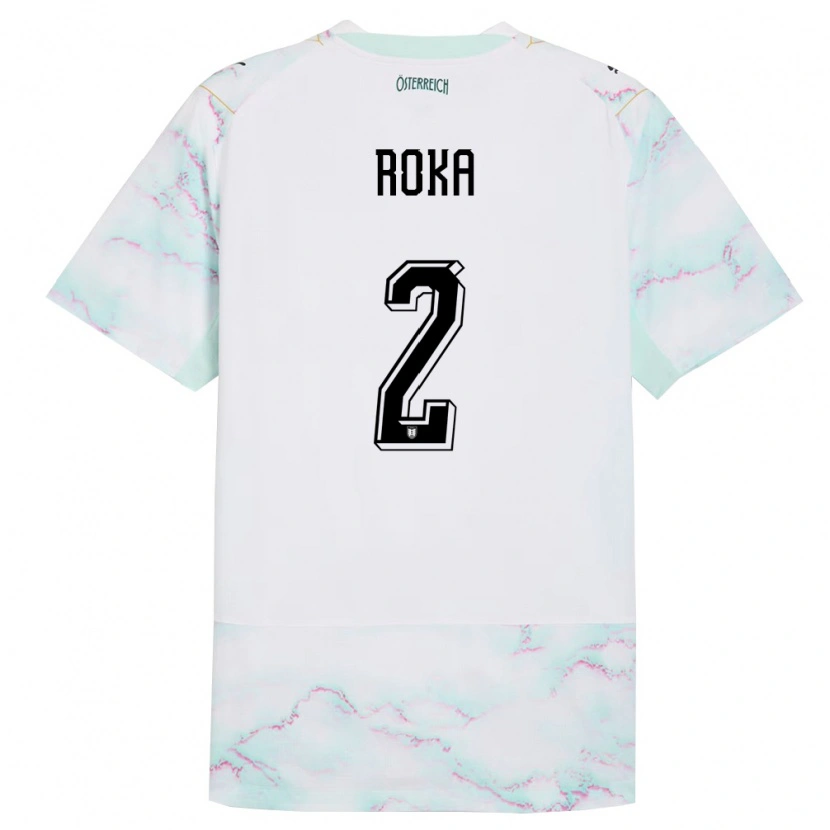 Danxen Kid Austria Eaden Roka #2 White Green Gold Away Jersey 26-28 T-Shirt