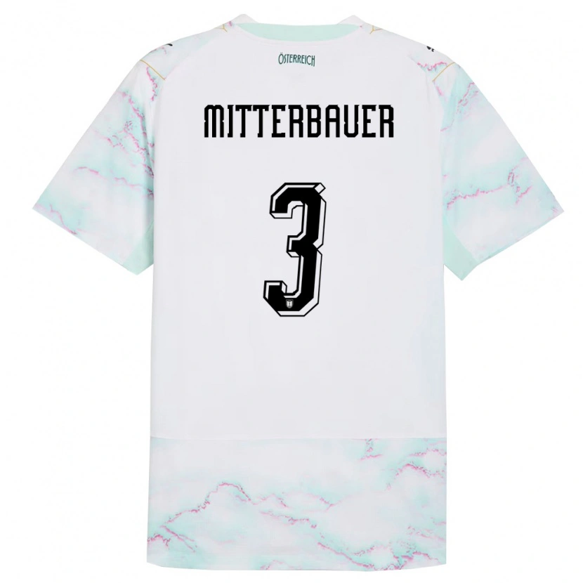 Danxen Kid Austria Elias Mitterbauer #3 White Green Gold Away Jersey 26-28 T-Shirt