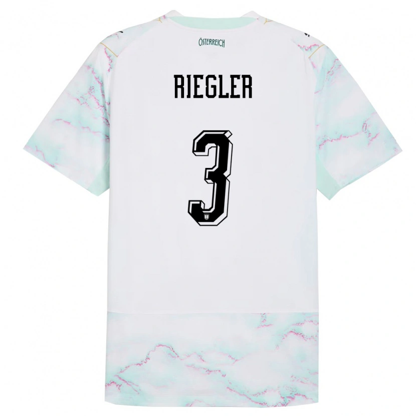 Danxen Kid Austria David Riegler #3 White Green Gold Away Jersey 26-28 T-Shirt