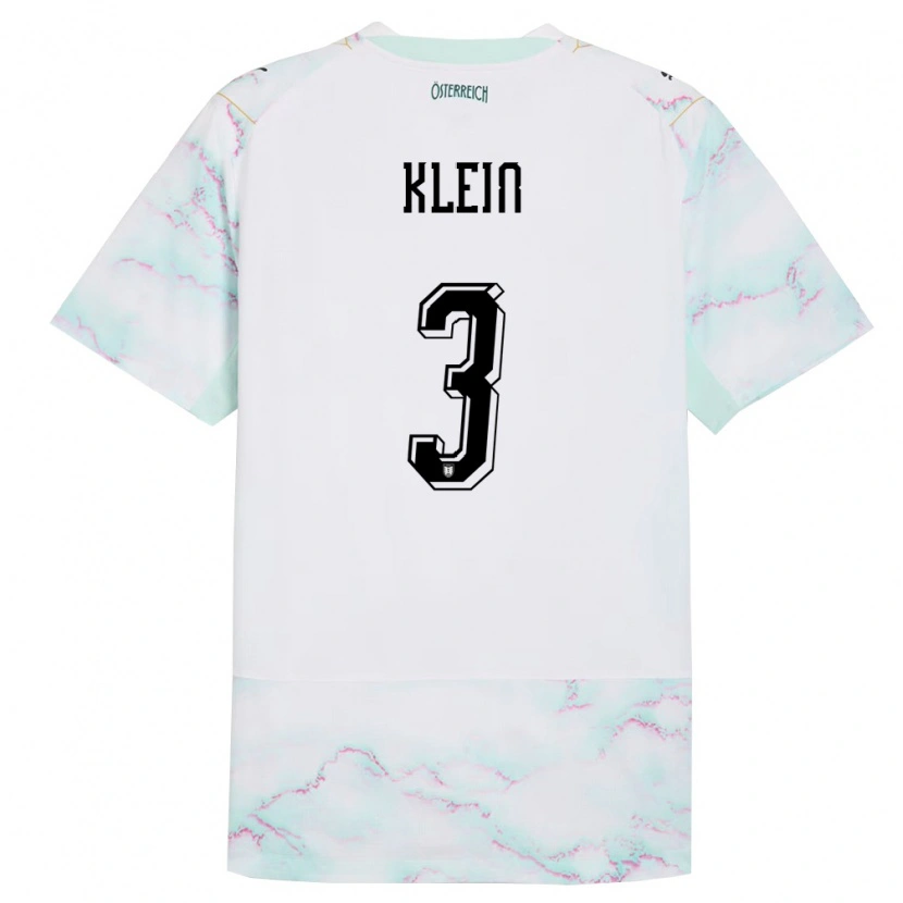 Danxen Kid Austria Jennifer Klein #3 White Green Gold Away Jersey 26-28 T-Shirt