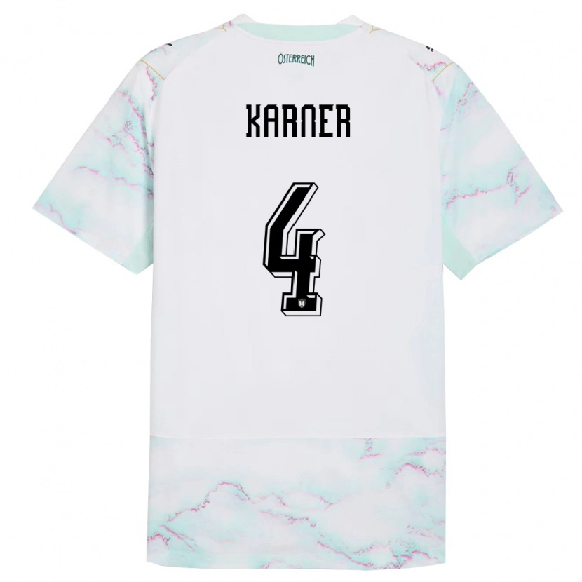 Danxen Kid Austria Jan Karner #4 White Green Gold Away Jersey 26-28 T-Shirt