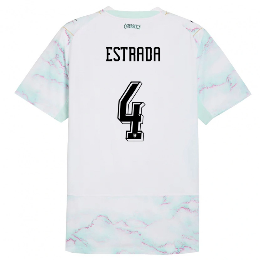 Danxen Kid Austria Pascal Estrada #4 White Green Gold Away Jersey 26-28 T-Shirt