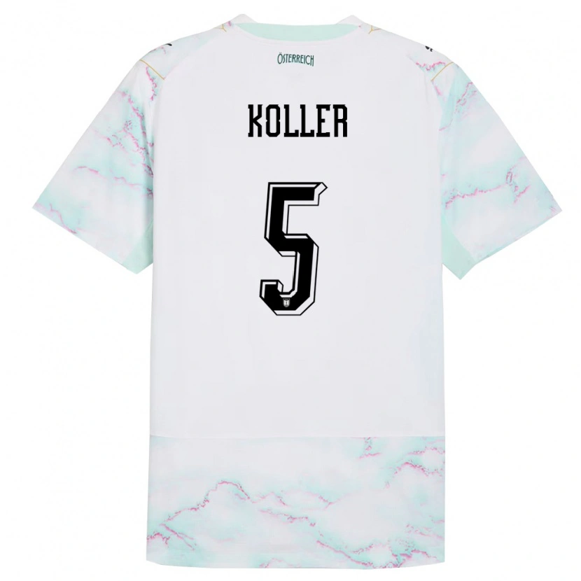 Danxen Kid Austria Paul Koller #5 White Green Gold Away Jersey 26-28 T-Shirt