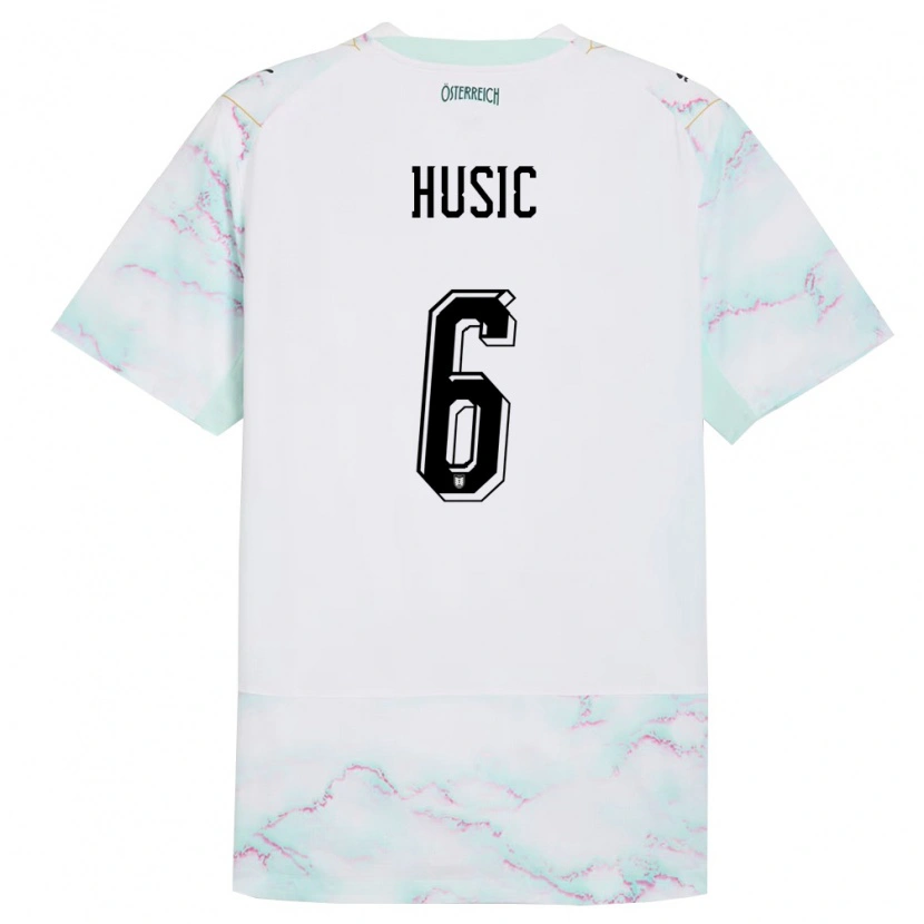 Danxen Kid Austria Loris Husic #6 White Green Gold Away Jersey 26-28 T-Shirt