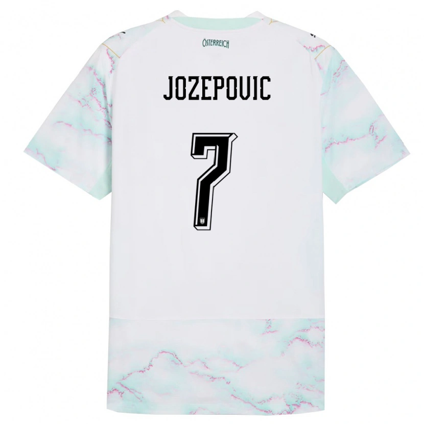 Danxen Kid Austria Nicolas Jozepovic #7 White Green Gold Away Jersey 26-28 T-Shirt
