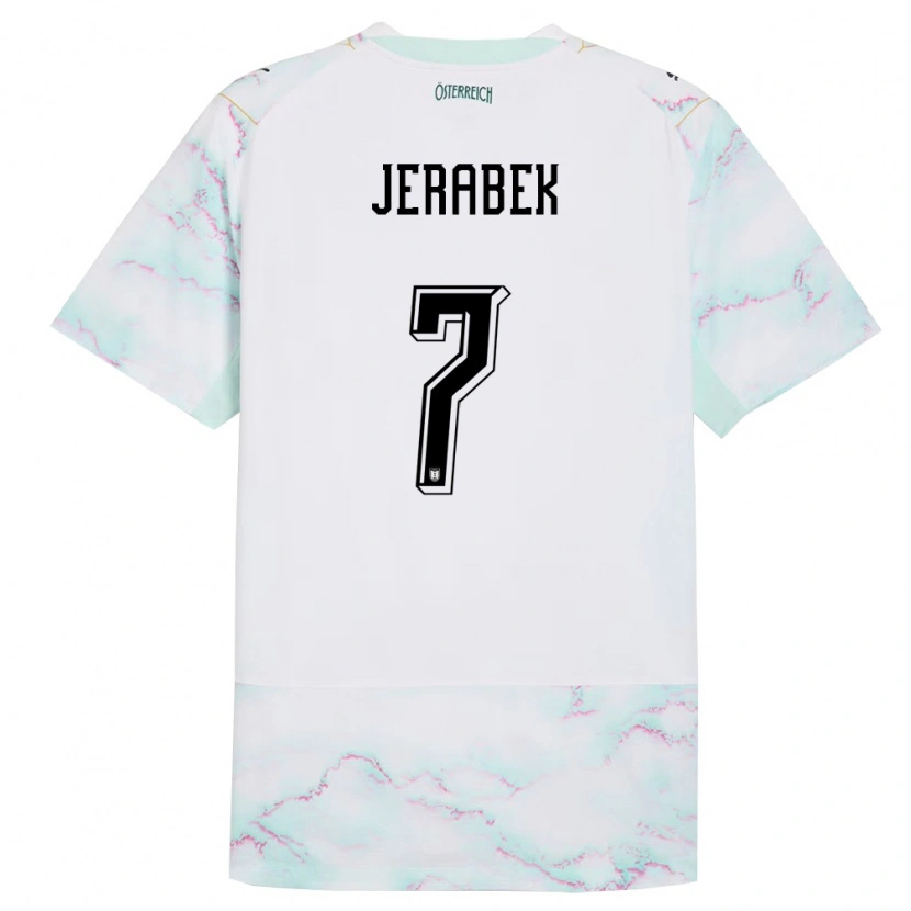 Danxen Kid Austria Bruno Jerabek #7 White Green Gold Away Jersey 26-28 T-Shirt