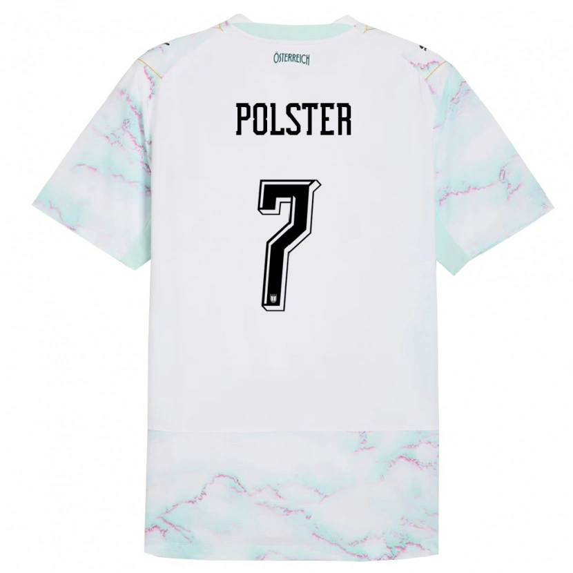 Danxen Kid Austria Manuel Polster #7 White Green Gold Away Jersey 26-28 T-Shirt
