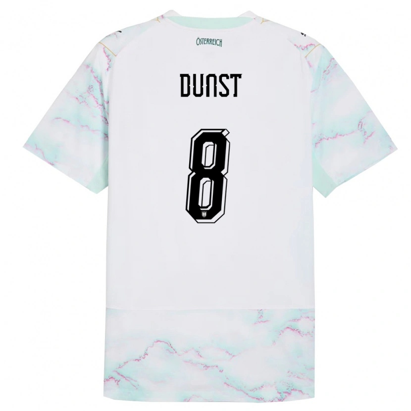 Danxen Kid Austria Barbara Dunst #8 White Green Gold Away Jersey 26-28 T-Shirt