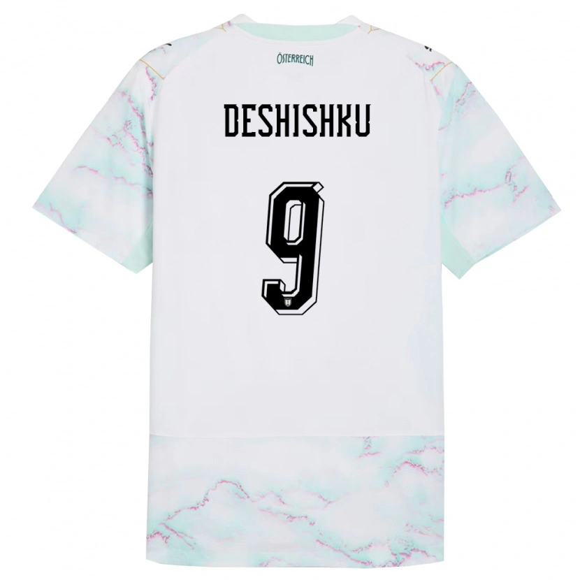 Danxen Kid Austria Hasan Deshishku #9 White Green Gold Away Jersey 26-28 T-Shirt