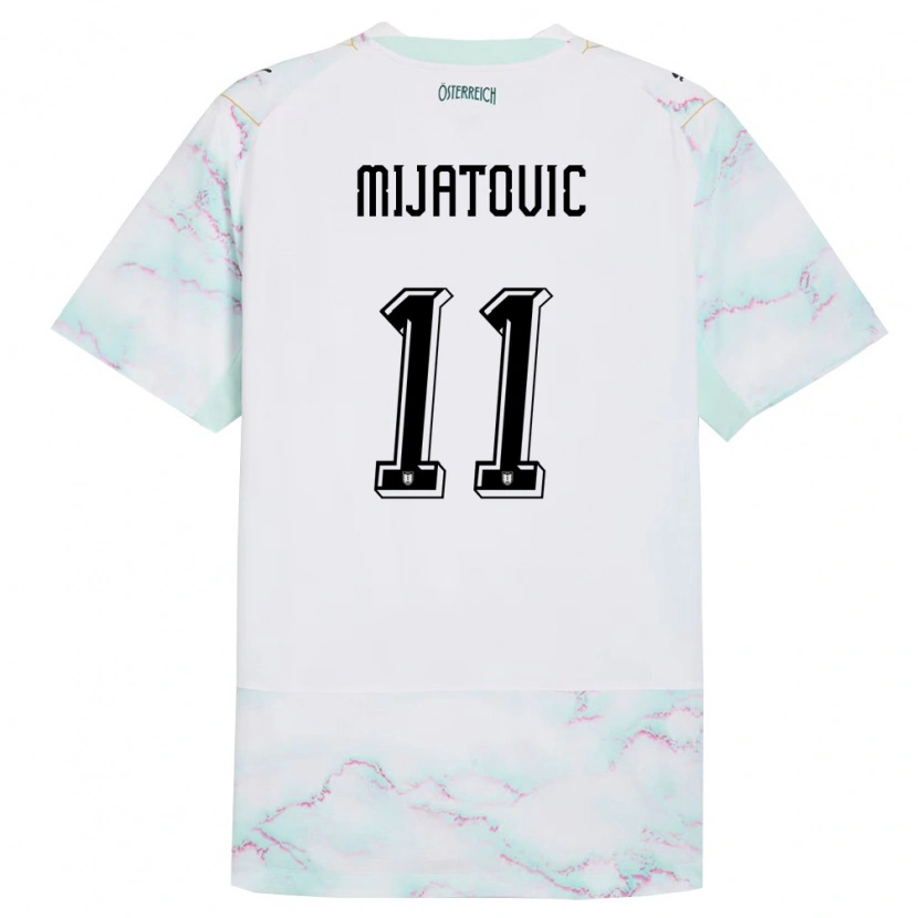 Danxen Kid Austria Luca Mijatovic #11 White Green Gold Away Jersey 26-28 T-Shirt