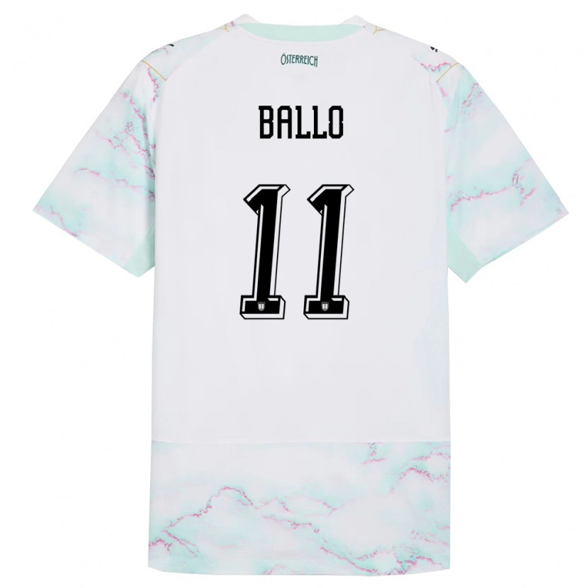 Danxen Kid Austria Thierno Ballo #11 White Green Gold Away Jersey 26-28 T-Shirt