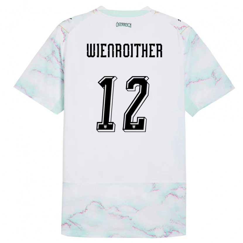 Danxen Kid Austria Laura Wienroither #12 White Green Gold Away Jersey 26-28 T-Shirt