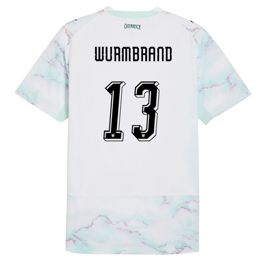 Danxen Kid Austria Nikolaus Wurmbrand #13 White Green Gold Away Jersey 26-28 T-Shirt