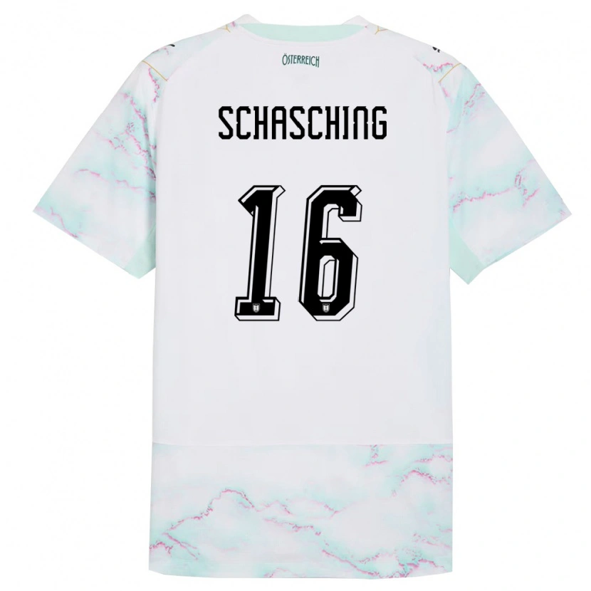 Danxen Kid Austria Annabel Schasching #16 White Green Gold Away Jersey 26-28 T-Shirt