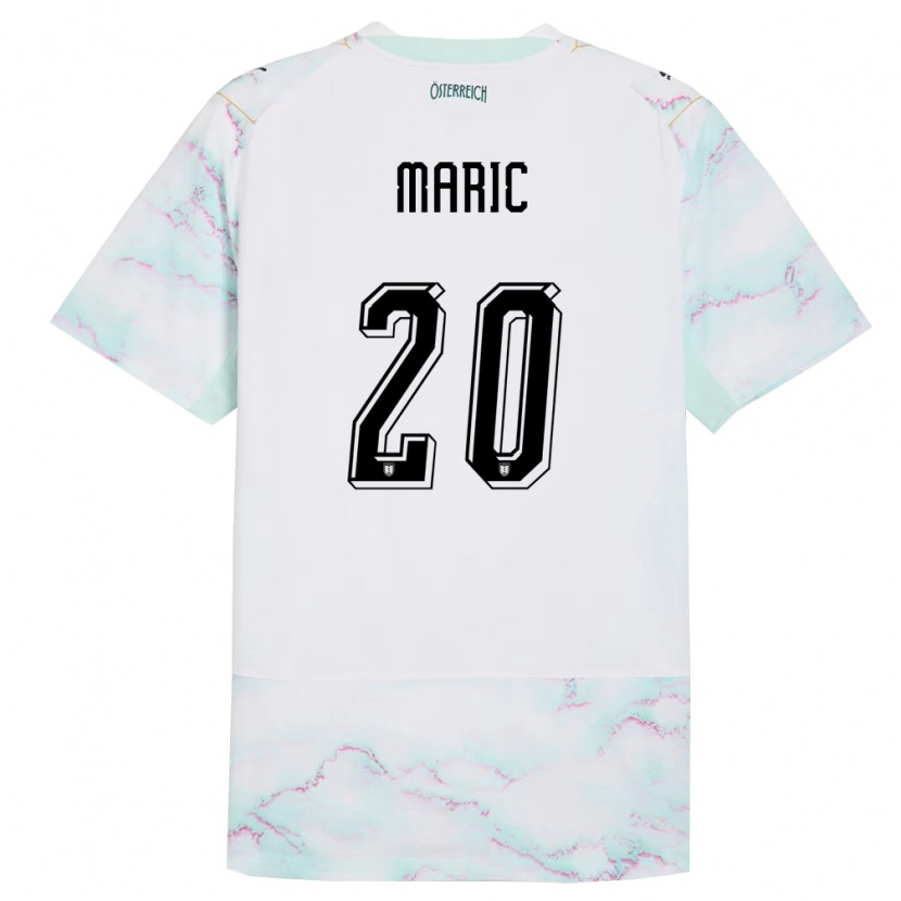 Danxen Kid Austria Matteo Maric #20 White Green Gold Away Jersey 26-28 T-Shirt