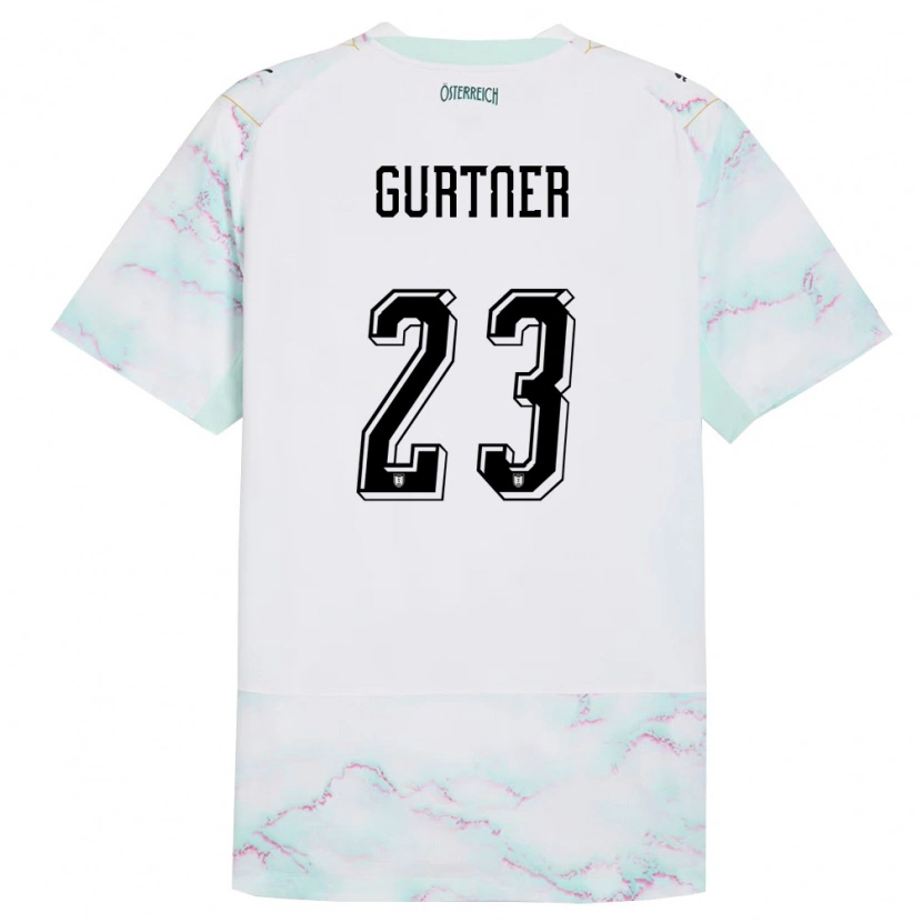 Danxen Kid Austria Andrea Gurtner #23 White Green Gold Away Jersey 26-28 T-Shirt
