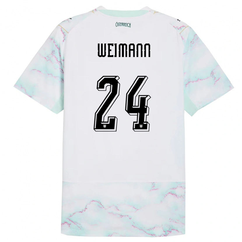 Danxen Kid Austria Andreas Weimann #24 White Green Gold Away Jersey 26-28 T-Shirt