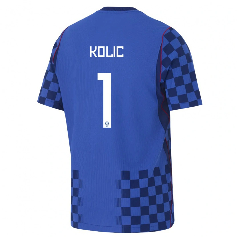 Danxen Kid Croatia Franko Kolic #1 Blue Navy Red Away Jersey 26-28 T-Shirt