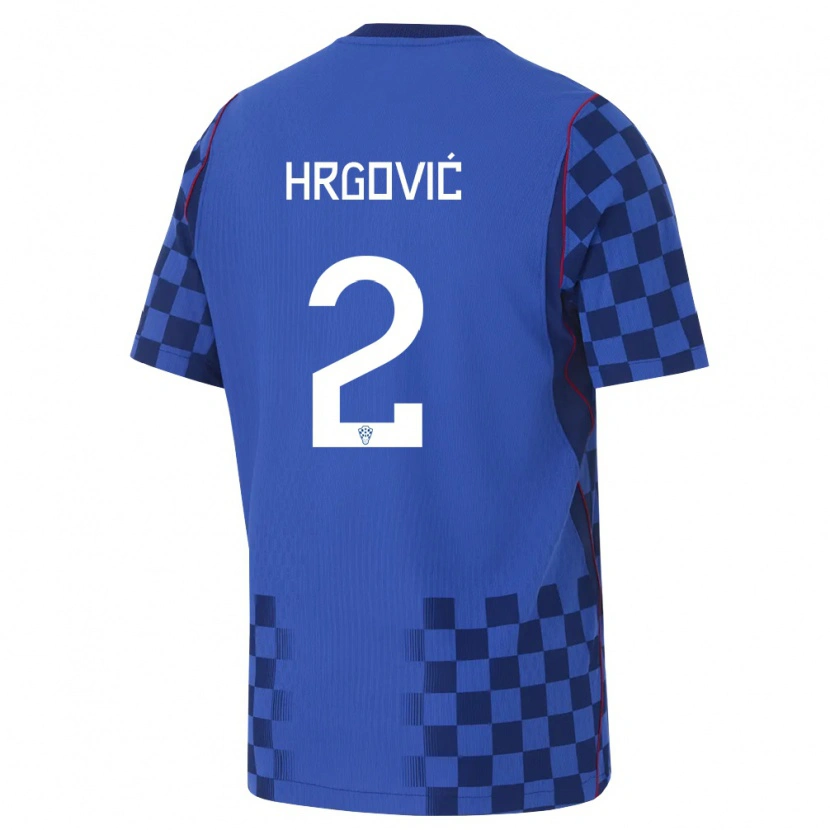 Danxen Kid Croatia Simun Hrgovic #2 Blue Navy Red Away Jersey 26-28 T-Shirt
