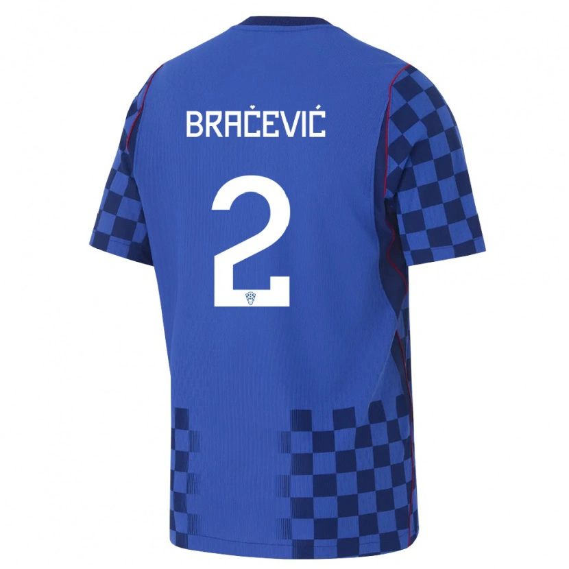 Danxen Kid Croatia Petra Bracevic #2 Blue Navy Red Away Jersey 26-28 T-Shirt