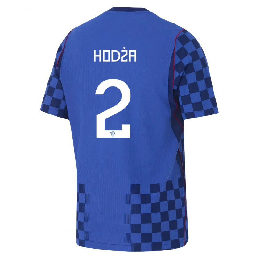 Danxen Kid Croatia Veldin Hodza #2 Blue Navy Red Away Jersey 26-28 T-Shirt