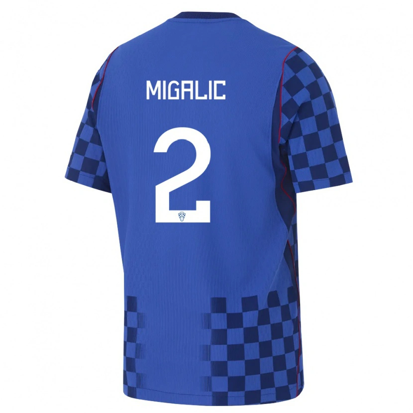 Danxen Kid Croatia Dorian Migalic #2 Blue Navy Red Away Jersey 26-28 T-Shirt