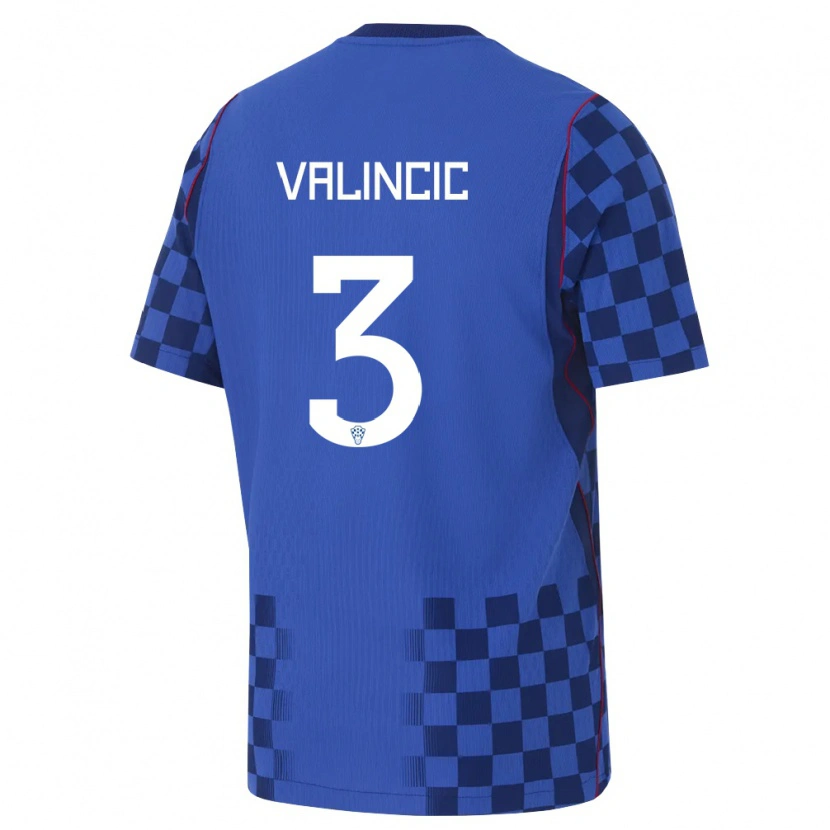 Danxen Kid Croatia Moris Valincic #3 Blue Navy Red Away Jersey 26-28 T-Shirt