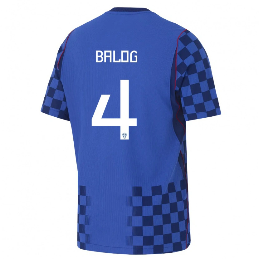 Danxen Kid Croatia Leonarda Balog #4 Blue Navy Red Away Jersey 26-28 T-Shirt