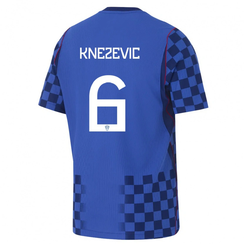 Danxen Kid Croatia Ivan Knezevic #6 Blue Navy Red Away Jersey 26-28 T-Shirt