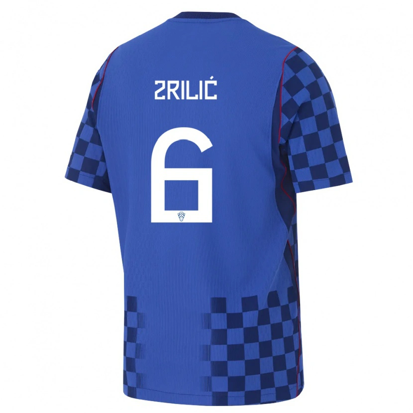 Danxen Kid Croatia Marko Zrilić #6 Blue Navy Red Away Jersey 26-28 T-Shirt
