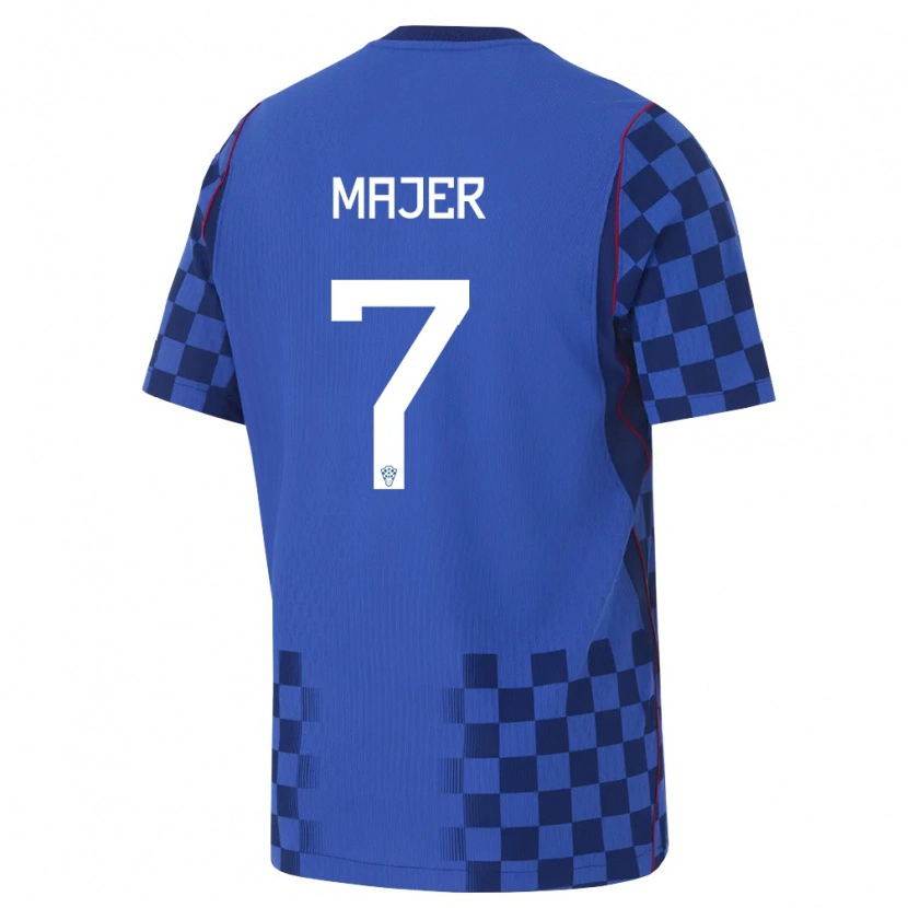 Danxen Kid Croatia Lovro Majer #7 Blue Navy Red Away Jersey 26-28 T-Shirt