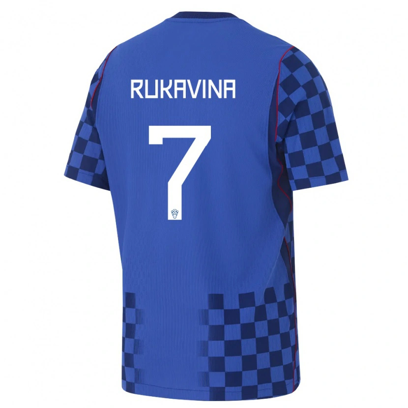 Danxen Kid Croatia Gabriel Rukavina #7 Blue Navy Red Away Jersey 26-28 T-Shirt