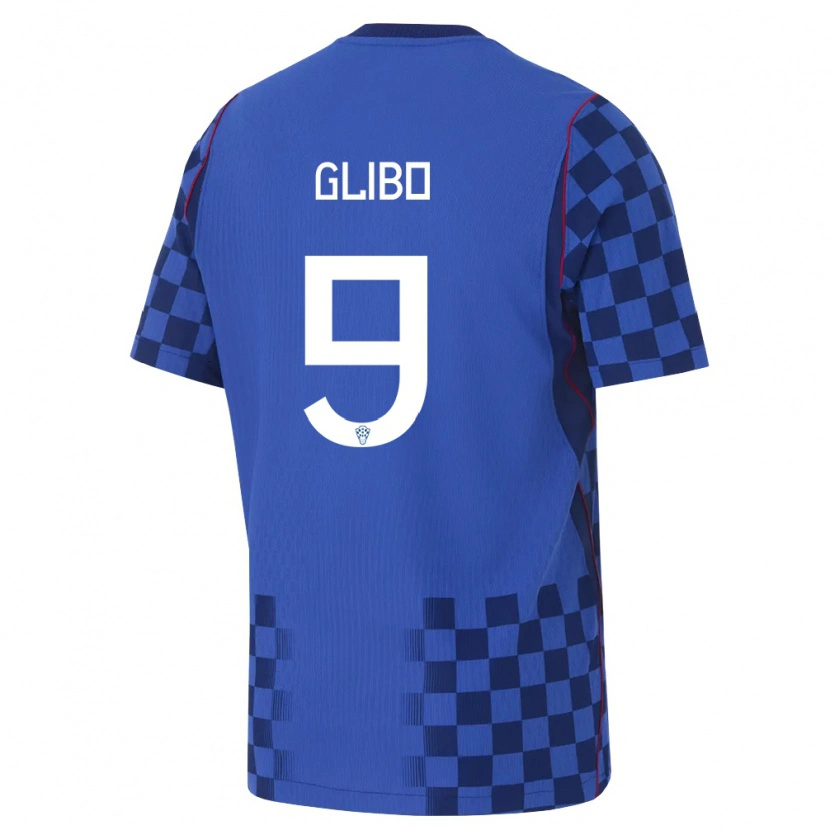 Danxen Kid Croatia Andrea Glibo #9 Blue Navy Red Away Jersey 26-28 T-Shirt