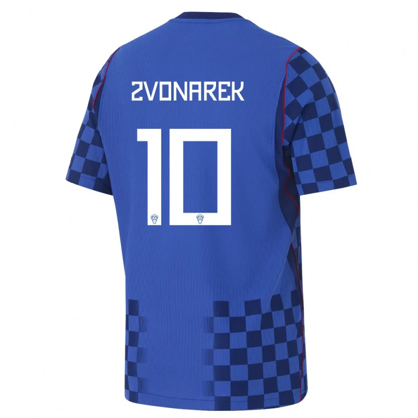 Danxen Kid Croatia Lovro Zvonarek #10 Blue Navy Red Away Jersey 26-28 T-Shirt